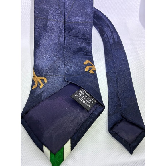 Vintage Looney Tunes Posse Tie Mens Navy Blue Hip Hop Taz Bugs Bunny 90s Retro - Picture 4 of 9
